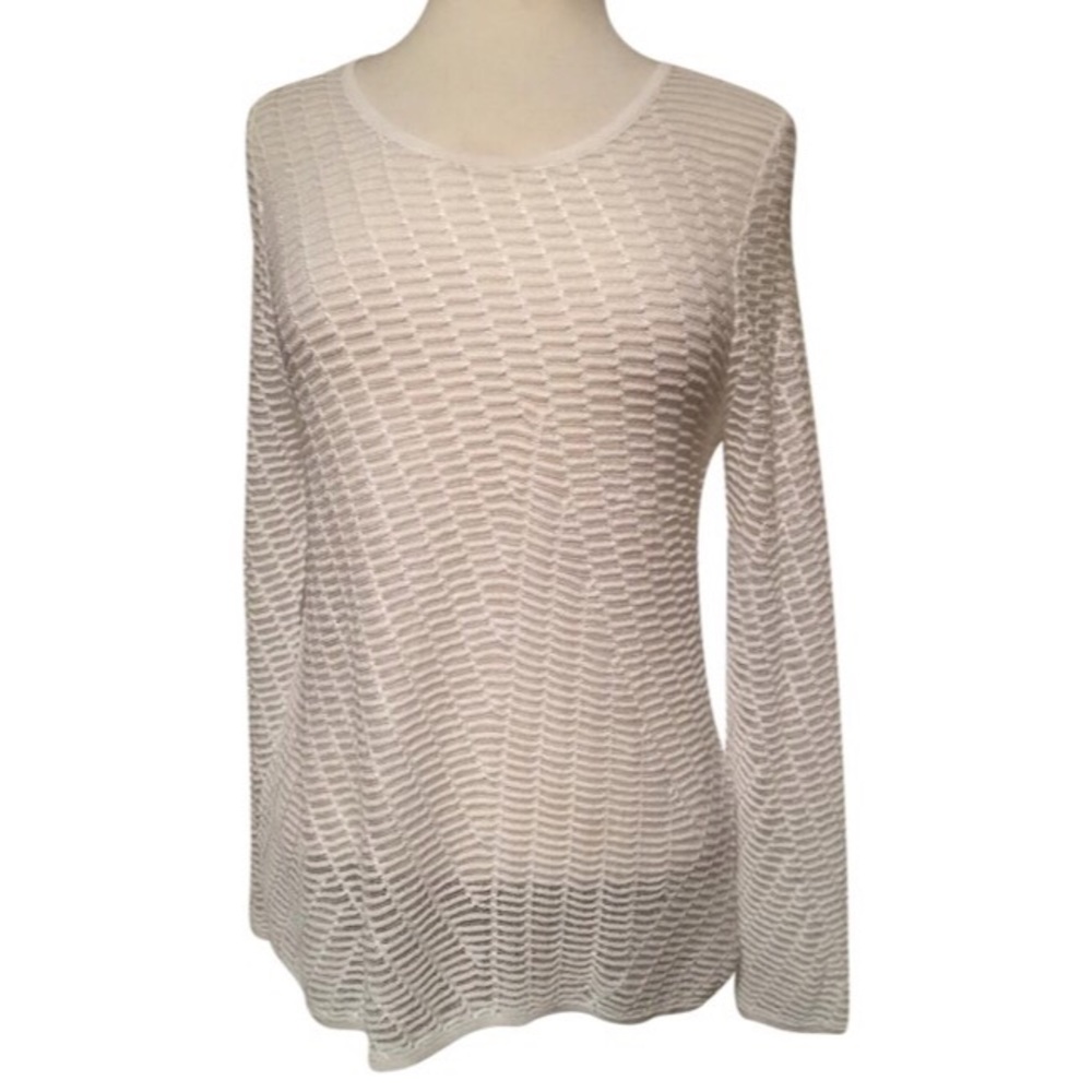 NIC ZOE Sheer Web Long Sleeve Criss Cross - Tunic - Picture 1 of 7